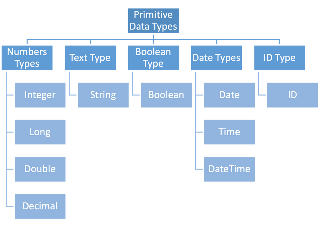 Visual Representation of Common Primitive Data Types in Salesforce